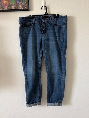 BANANA REPUBLIC SKINNY FIT JEANS 30/10 MEDIUM WASH CROPPED CUFFED STRETCH